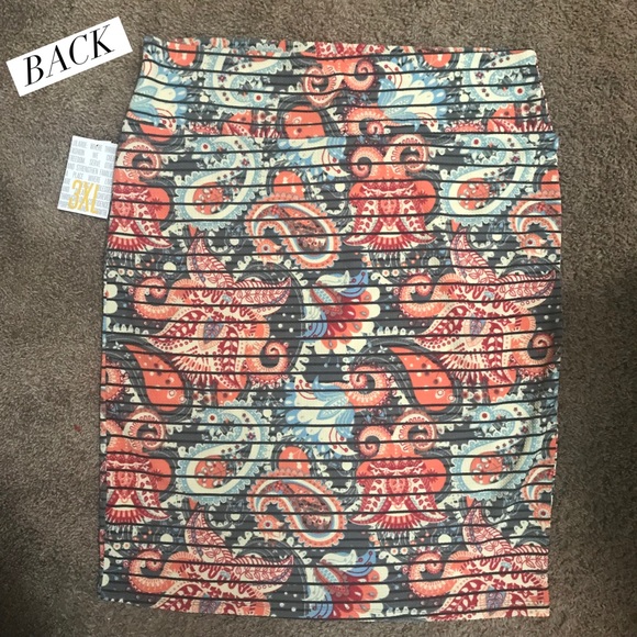 LuLaRoe Paisley Cassie Pencil Skirt - Picture 2 of 3
